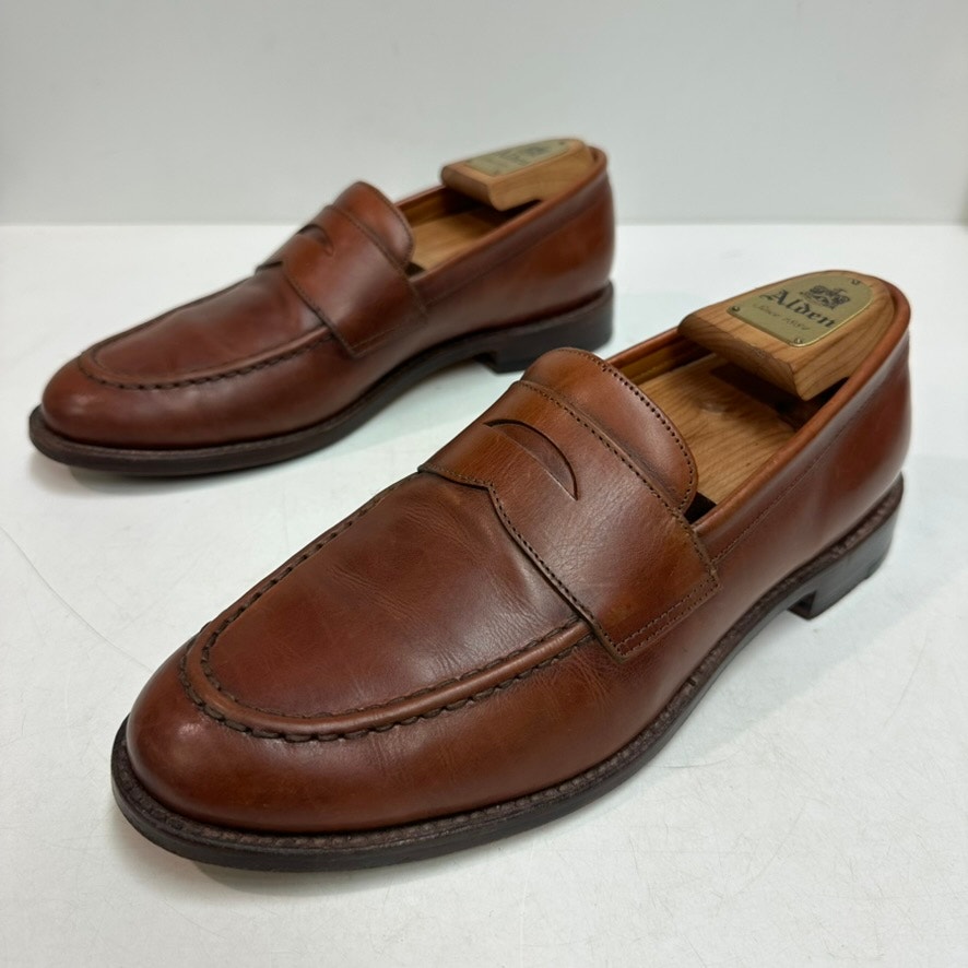 Excellent Grant Stone X J. Crew Ludlow Penny Loafer Brown Leather Bench Made 9 — image 4 of 8